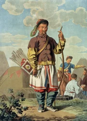 Ein chinesischer Offizier, vom Künstler graviert
